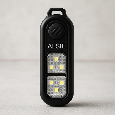 Alsie Alarm, Sleutelhanger met Led-verlichting – Zwart