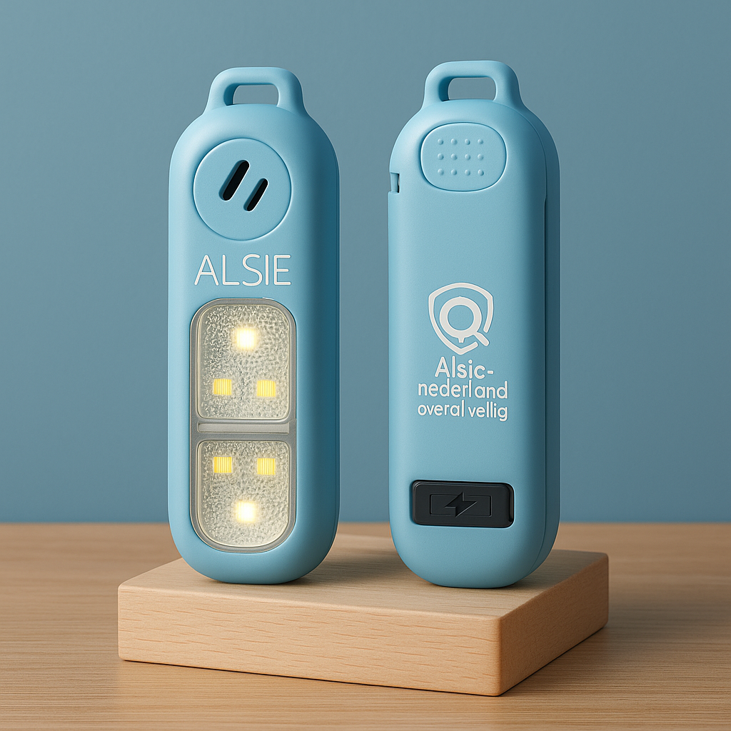 Alsie Alarm, Sleutelhanger met Led-verlichting– Blauw – Alsie Nederland